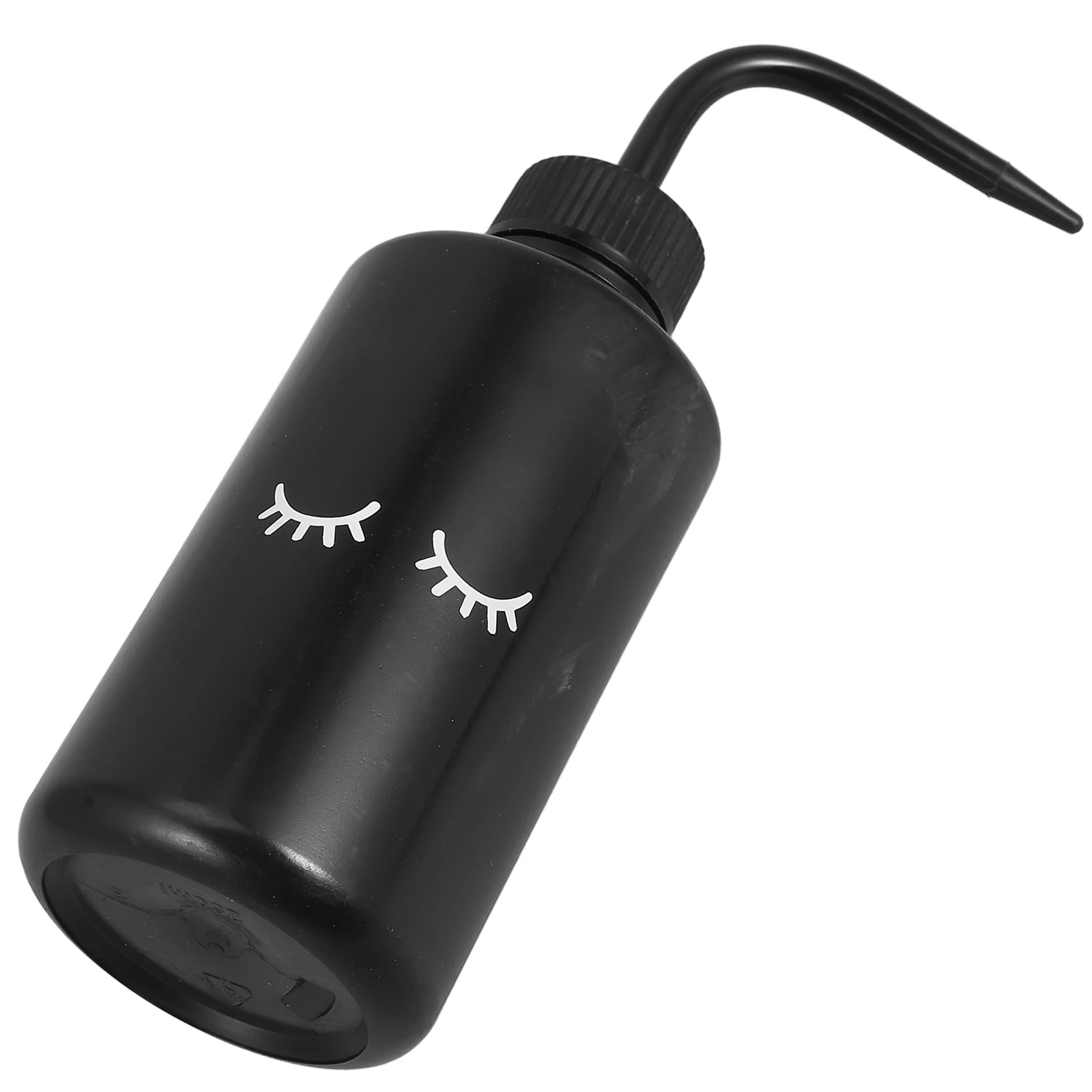 

4pcs Black Squeeze Eyelash Cleansing Bottles Curved Nozzle Lash Water Tattoo Wash Supplies Sprinkling Can Plastic