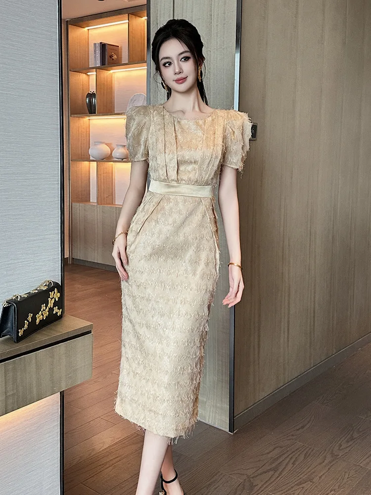 

A-Leibniz Women's Dress Puff Sleeve Dress Casual Dress Work Dress Wedding Formal Party Dress 50999