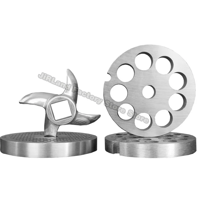 304 Stainless Steel Meat Grinder Blade Mincer Plate Disc Replacement Part for 8# Type Manual Meat Grinder Mincer Knife Accessory