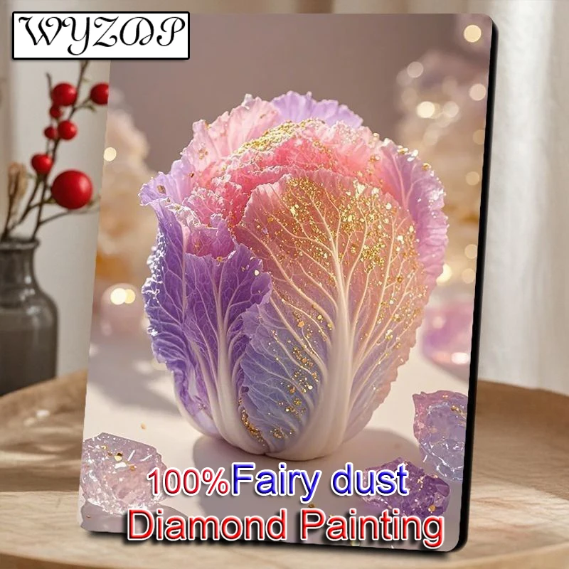 

WYZDP 100% сказочная пыль алмазная живопись кристалл капуста картина квадратная алмазная вышивка кристалл алмаз искусство полный хрустальный декор