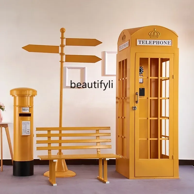 Iron Telephone Booth Post Box Decoration Hall Exhibition Hall Scene Display Decoration Shopping Mall Layout Landscape Pr