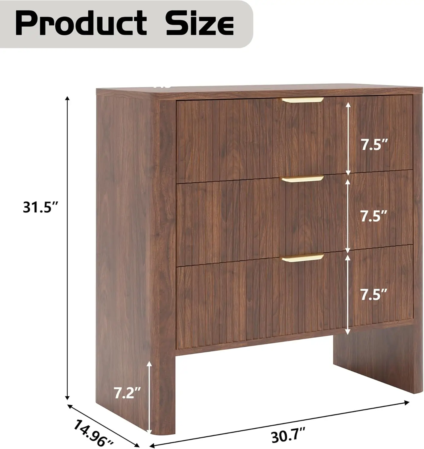 Closet Dressers Chest of Drawers with Waveform Panel, Wood Storage Dresser Chest of Drawers for Living Room, Bedroom, Dining Roo