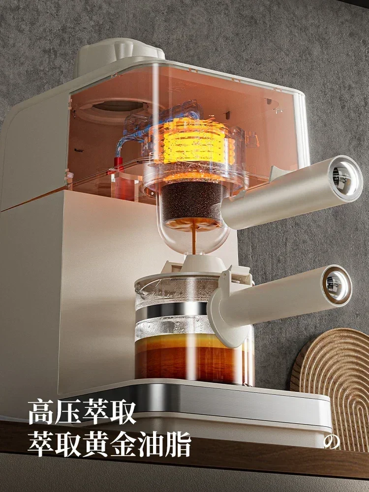 ماكينة صنع القهوة المكتبية الجديدة المنزلية ماكينة صنع القهوة الأمريكية الإيطالية الصغيرة شبه الأوتوماتيكية ماكينة صنع الاسبريسو