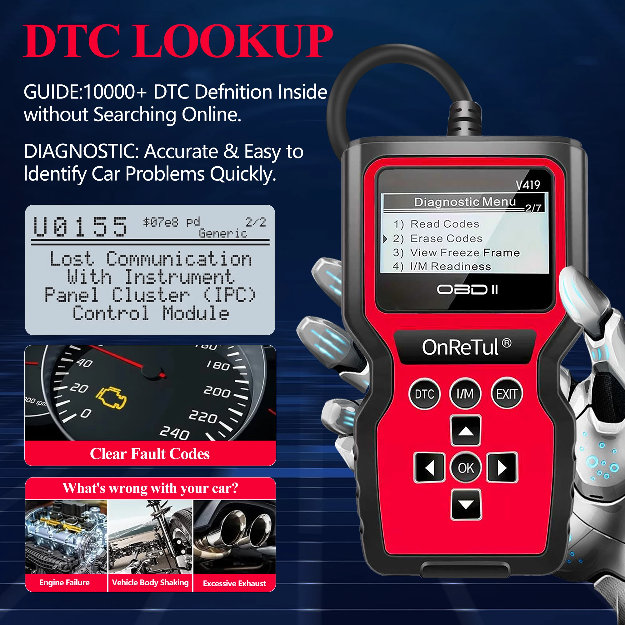 أداة المسح التشخيصي Obd2، قارئ رمز خطأ المحرك Obd2 الماسح الضوئي مع إعادة الضبط، الوضع 6، الوضع 8 ووظائف القراءة I/M، أداة مسح ضوئي تشخيص ضوئي لضوء محرك السيارة الاحترافية، مناسبة لجميع مركبات Obdii منذ عام 1996، أداة تشخيص المحرك، الماسح الضوئي الماسح الضوئي الماسح الضوئي المدمج، البناء عالي الجودة المحمول، البناء المحمول، البناء عالي الجودة