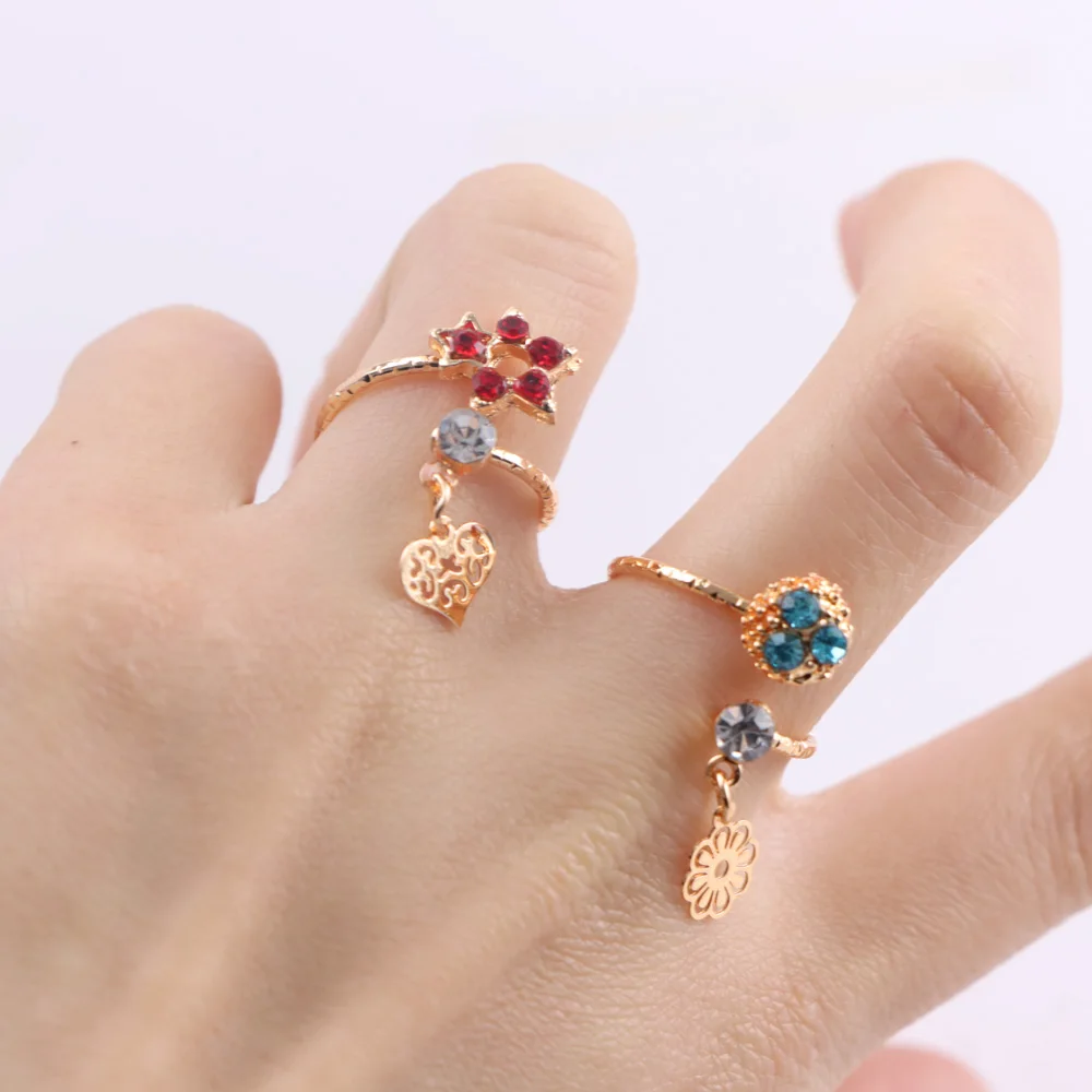 20Pcs/Lot Fashion Unique Small Open Pendant Rings For Woman Girls Flower Butterfly Wedding Engagem  Jewelry Accessories Gift