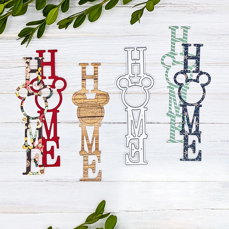 Home Sign Metal Cutting Dies Mouse Die Cuts Stencils for DIY Scrapbooking Stamping Die Cutting Paper Cards Craft