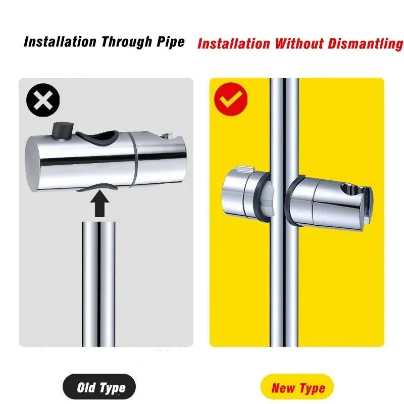 Shower Sliding Sleeve Simple Installation Shower Head Holder Universal Design Firmly Fixed Shower Lift Rod Sliding Sleeve