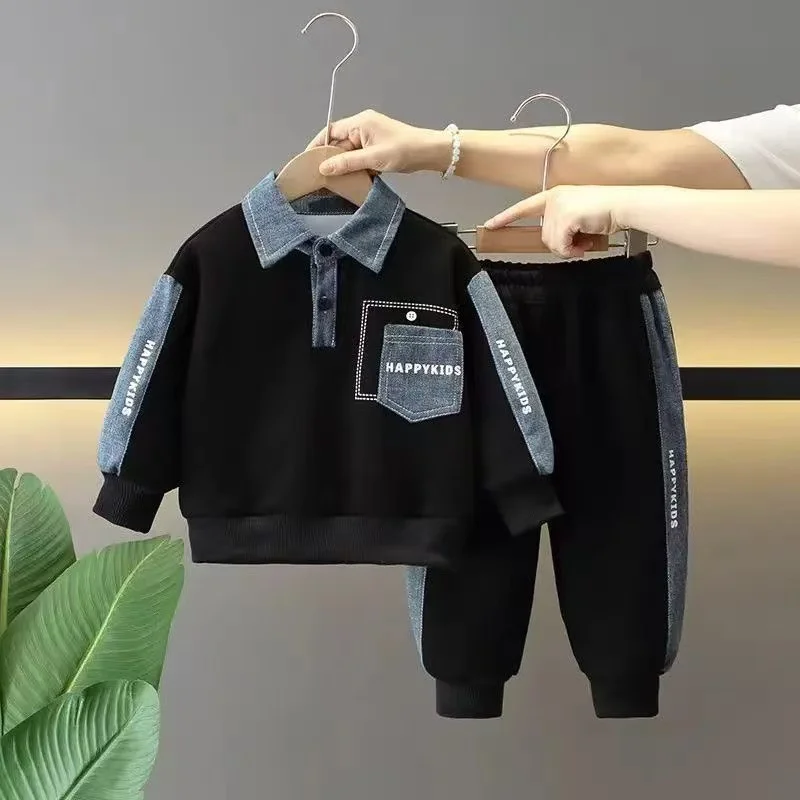 

Kids Clothing Set Boys Autumn Outfit Set 2026 New Children's Round Neck Sweatpants+Pant Two-piece Set Kids Outfits