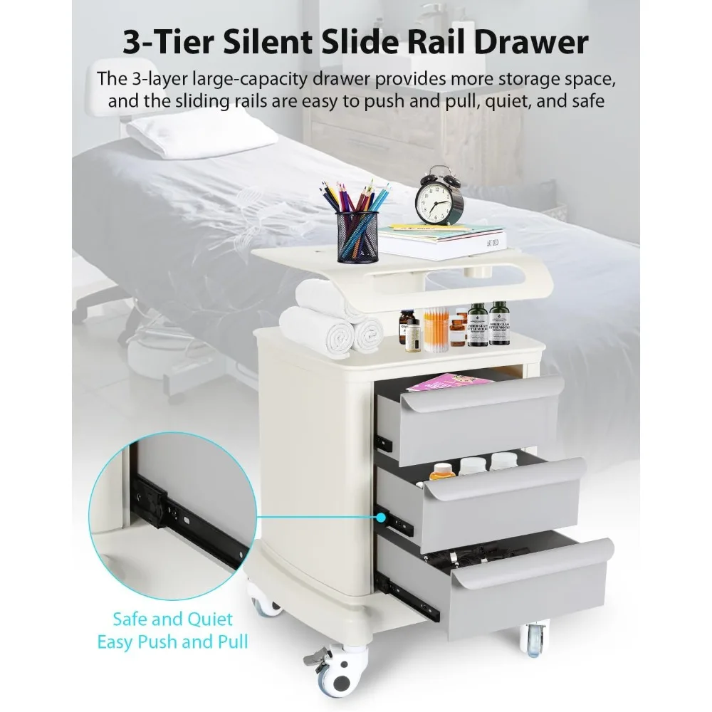 عربة تسوق الموجات فوق الصوتية المحمولة الماسح الضوئي للتصوير بالموجات فوق الصوتية عربة تخزين مستحضرات التجميل الطبية تحميل 110LBS