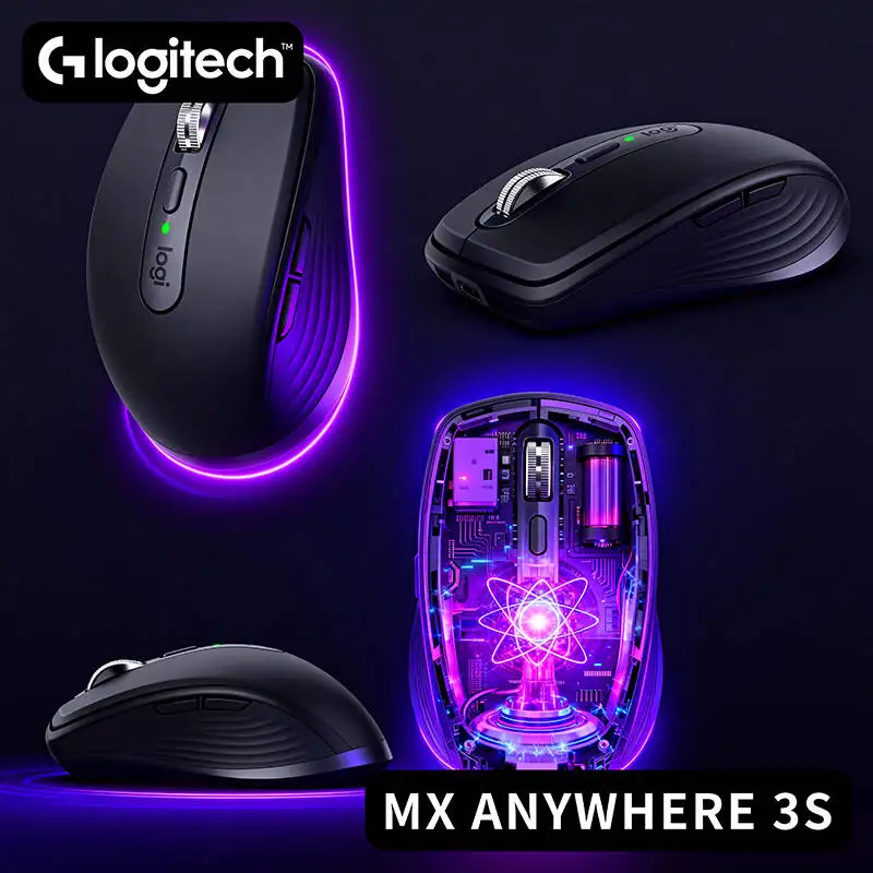 

Logitech MX Anywhere 3S Wireless Bluetooth Mouse 8000 DPI Silent Buttons Rechargeable Ergonomic for Laptop Gaming Office Use