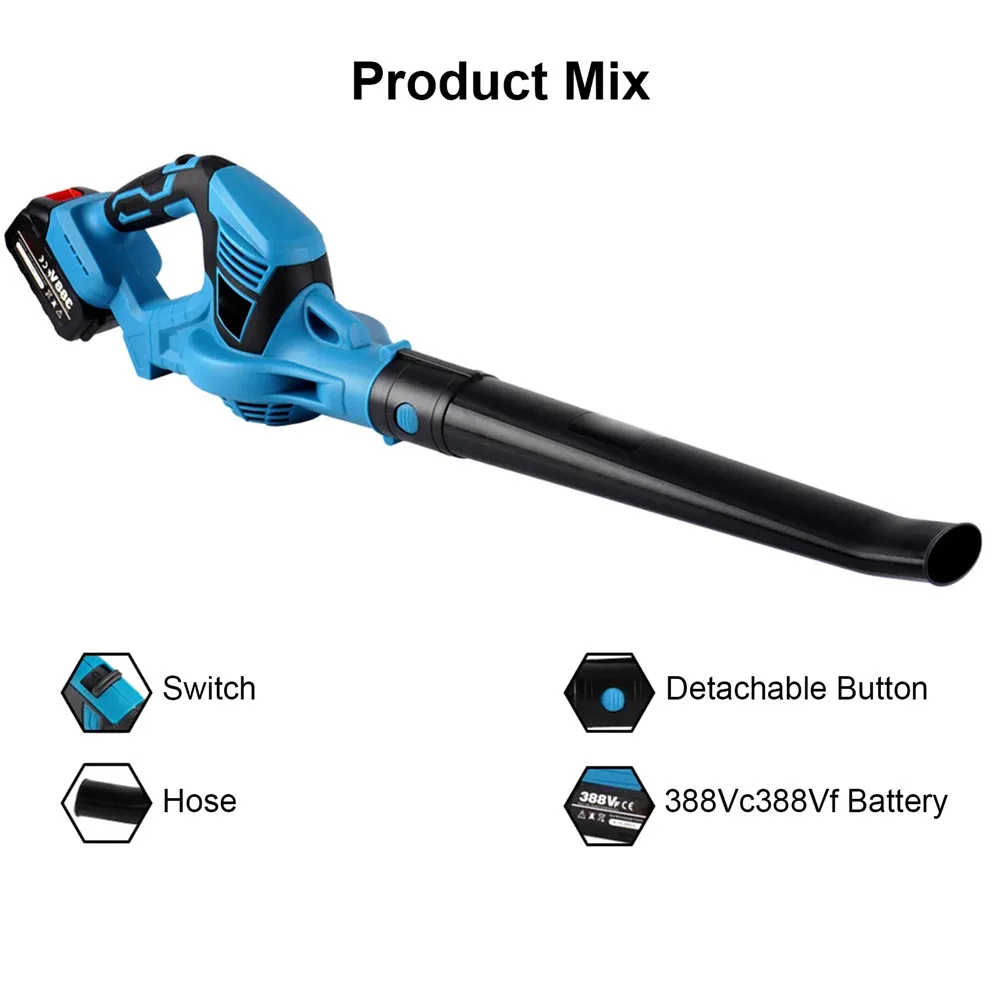 High Powerful Electric Air Blower Handheld Cordless Leaf/Snow/Dust Blowing Blower Garden Tool for Makita 18V Battery