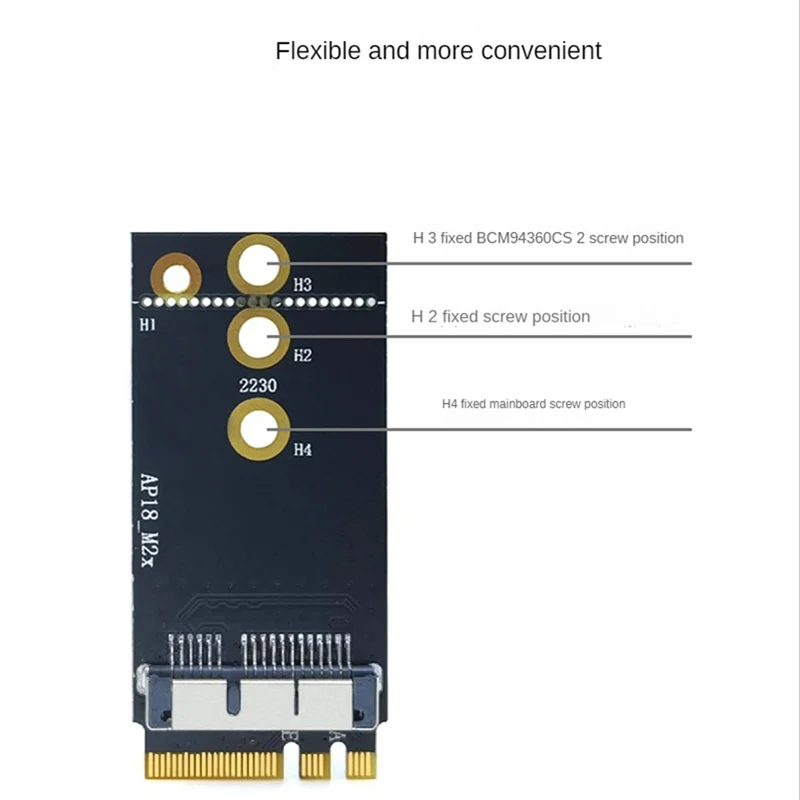 Tarjeta adaptadora piezas NGFF M.2 Key A/E, tarjeta de red inalámbrica para BCM94360CS2, BCM94360, BCM943224, 1 unidad