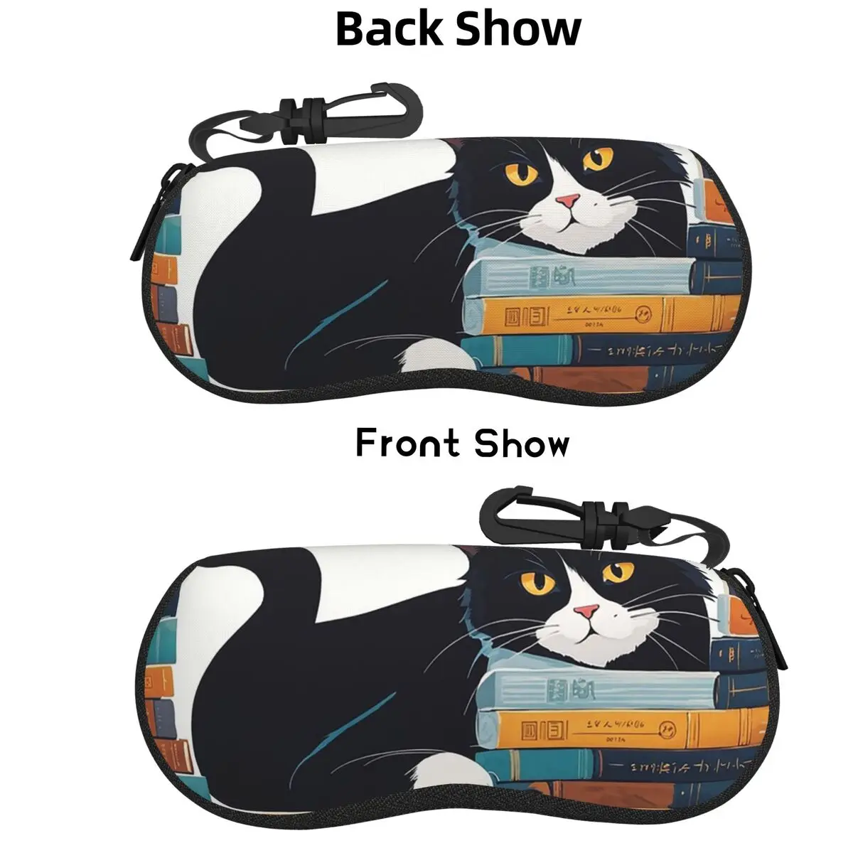 

Милый смокинг с котом и книжным магазином, чехол для очков, защитная коробка для солнцезащитных очков, женская и мужская мягкая сумка для очков, сумка