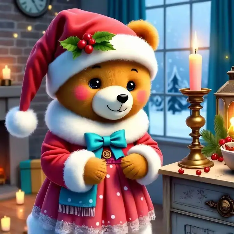 

GATYZTORY 5D DIY Diamond Painting Christmas Bear Full Square Diamond Embroidery Handmade Gifts Home Decorations