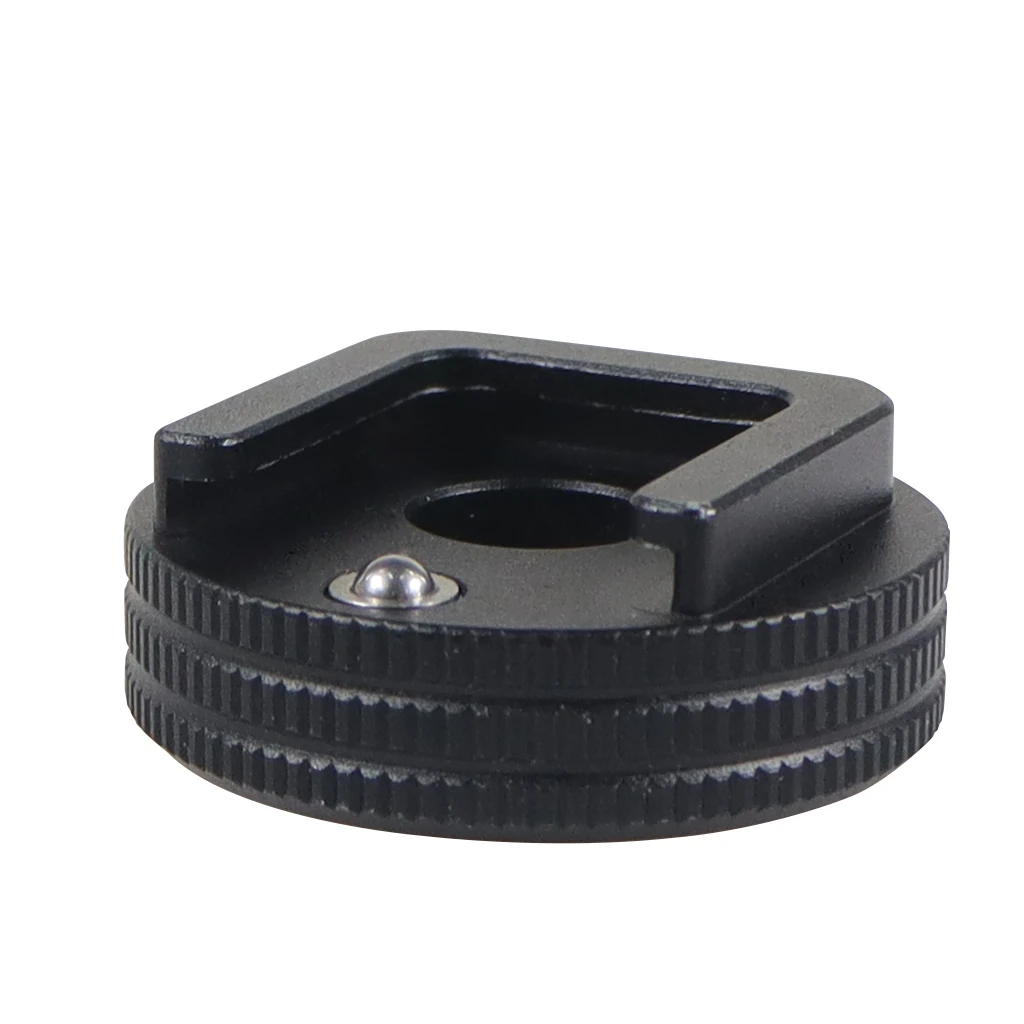 ホットコールドシューマウントアダプター 1/4インチ取り付けネジ付き DSLRカメラケージリグビデオフラッシュライトマイクブラケットスタンドホルダー用