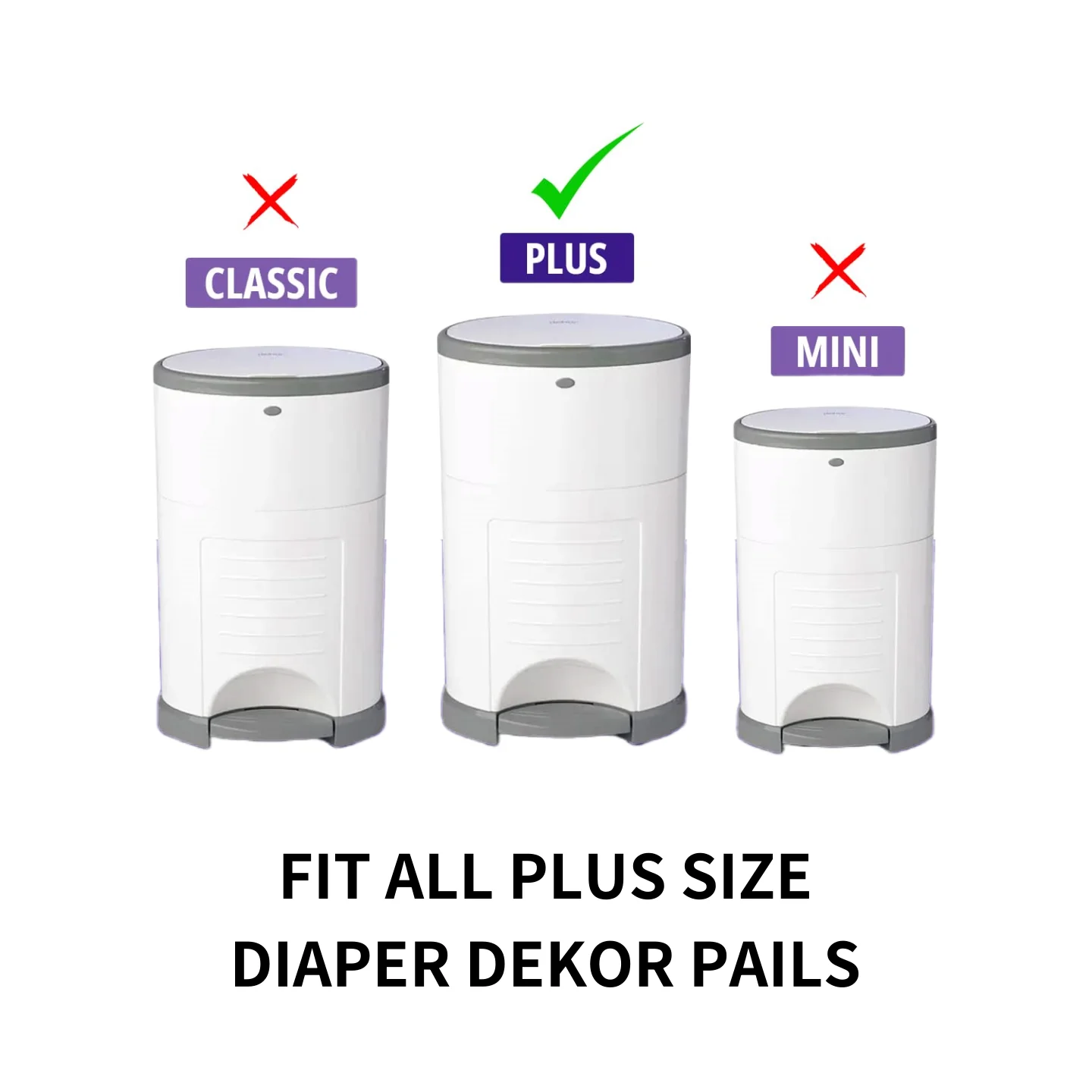 Diaper Refill Liners – Compatible with Dekor PLUS Refill-Disposable Diaper Pail Liners Diaper Refill Bags–Baby Scented Refills