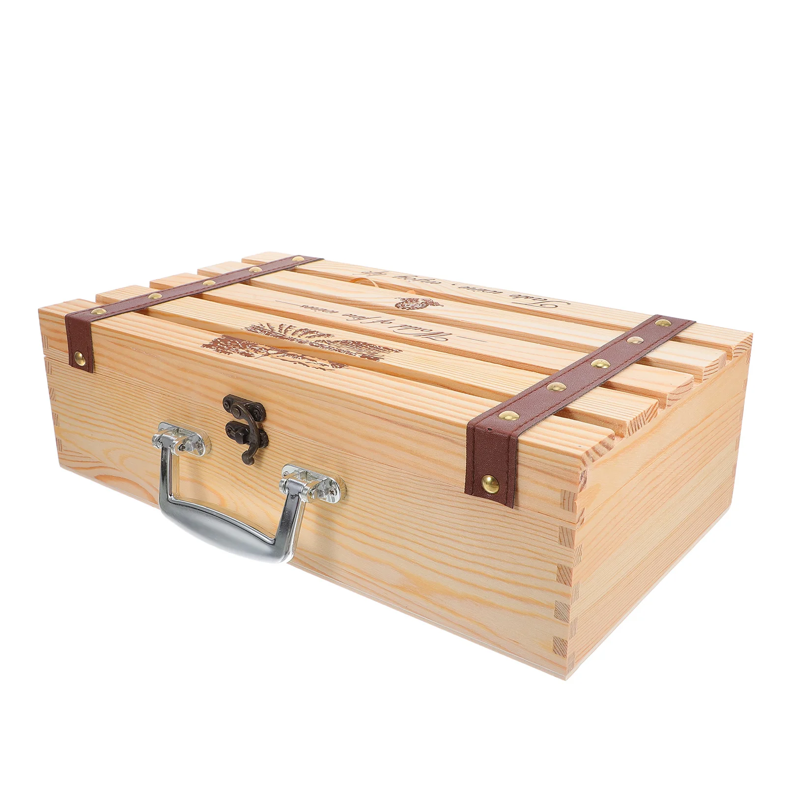 

Exquisite Wooden Wine Bottle Storage Box Gift for Parties Festivals Home Decor Reusable Natural Wood Material Stable