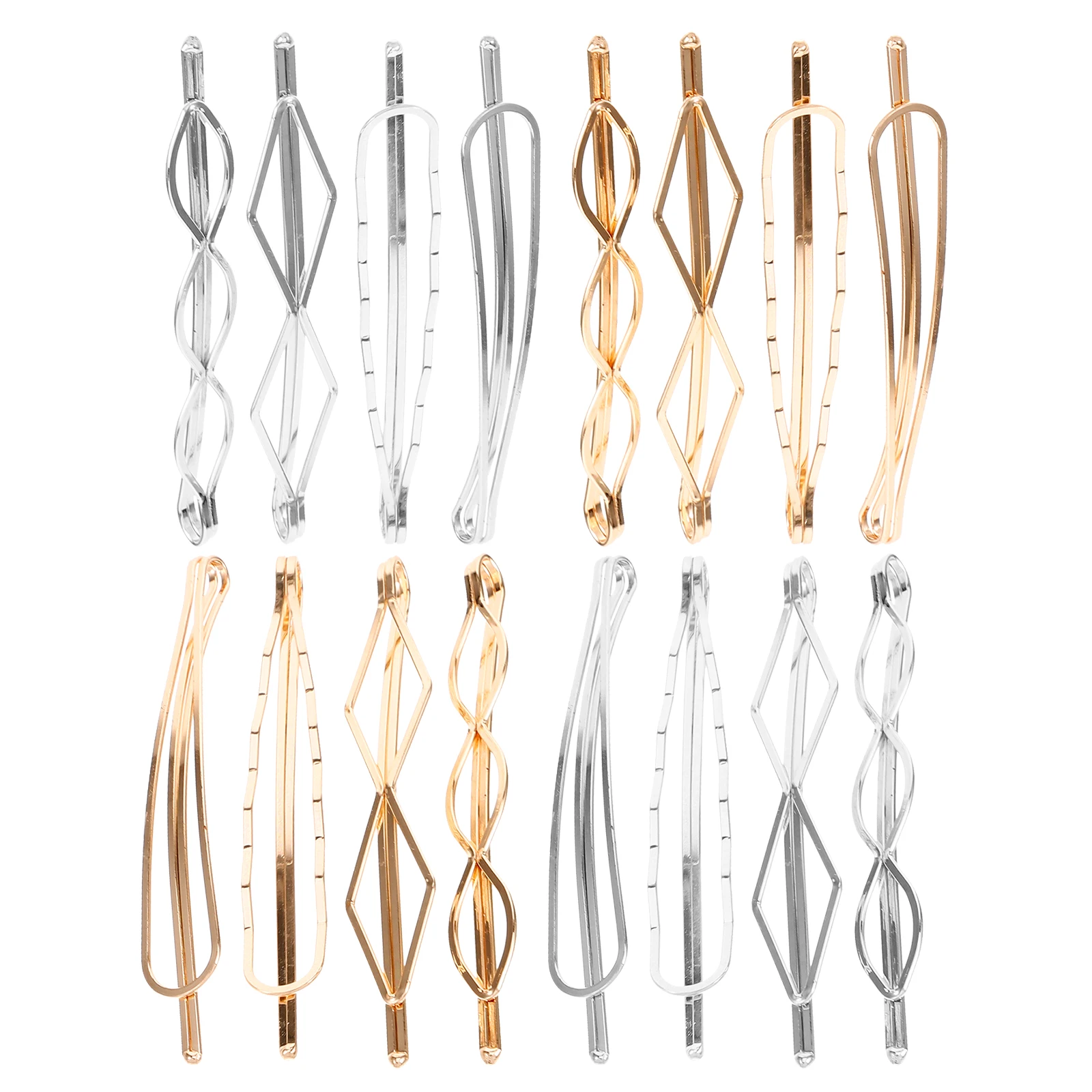 

16pcs Metal Hair Clip Set Simple Minimalist Bridal Wedding Accessories Girls Hairpin Women Bobby Pins Hair Care Styling