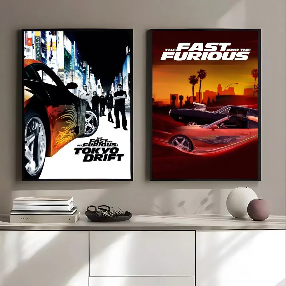 Movie F-Fast & F-Furious Poster HD Art Sticky Wall Waterproof Home Living Room Bedroom Bar Aesthetic Decoration