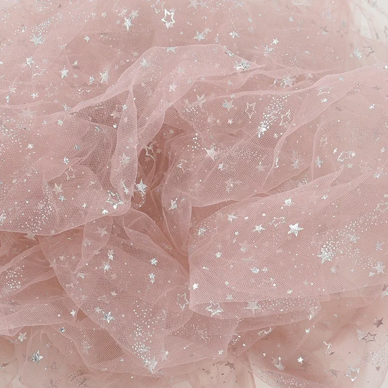 

pink bule purple Glitter Shiny Bronzing Star Fabric Gilded Tulle DIY Sewing Crafts Wedding Birthday Party Backdrop Decoration