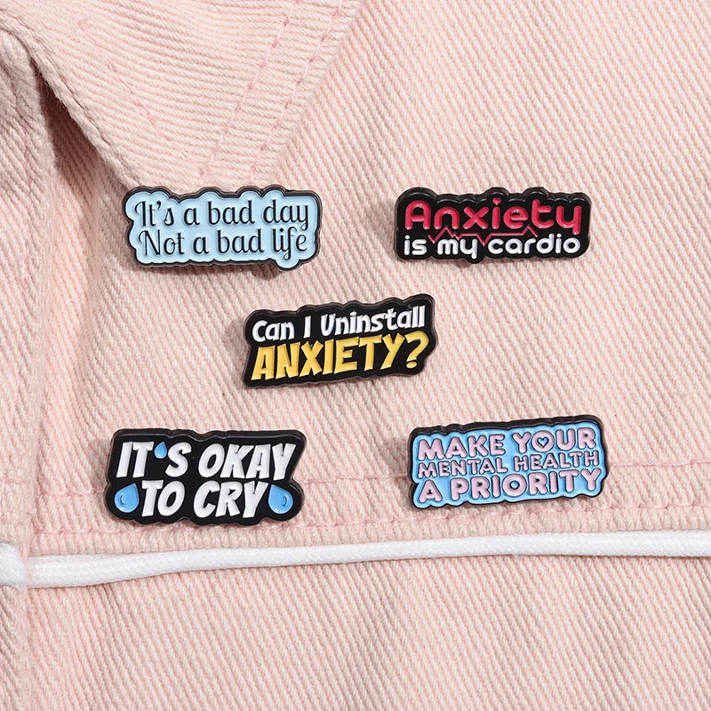 Creative Rainbow Letters Enamel Brooch WooF IT'S OKAY TO CRY Metal Badge Punk Dog Claw Lapel Pins Jewelry Gift For Kids Friends - Image 3