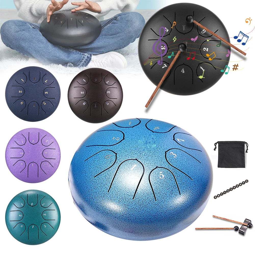 

Steel Tongue Drum 6 Inch 8 Notes Hollow Drum Music Drum Ethereal Drum Yoga Meditation Drum Percussion Instruments