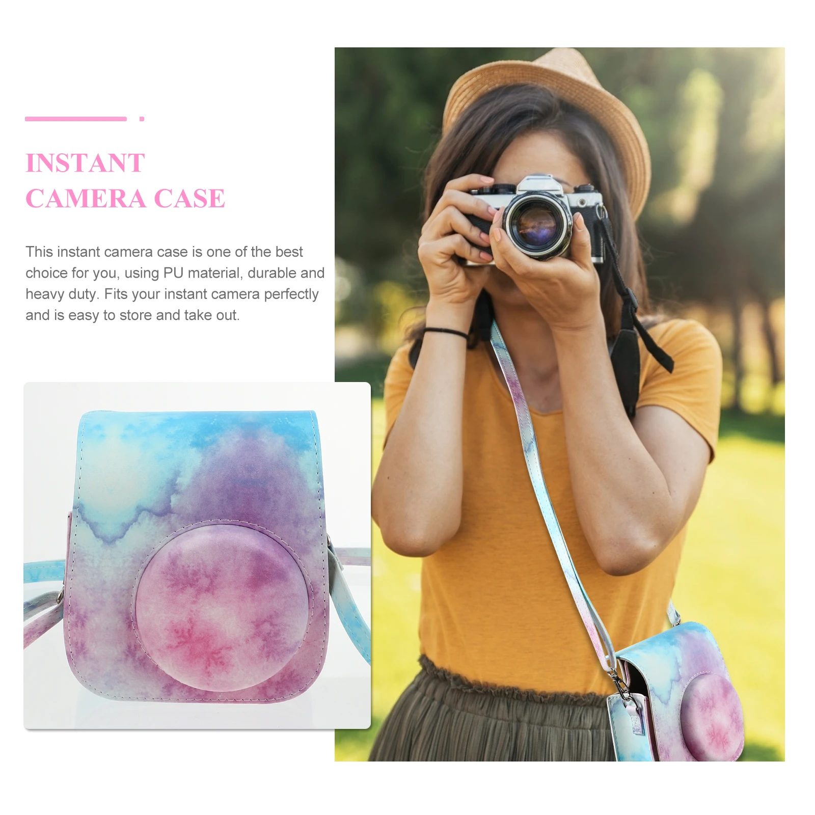 

Camera Case Bag Instant Pouch Protector Bags Mini Vintage PU Protective Shoulder