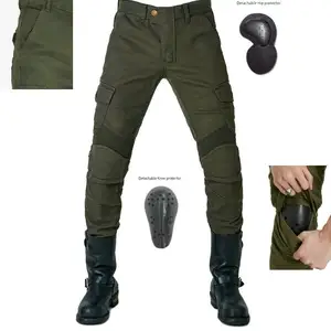 Kot erkekler motosiklet pantolon anti-sonbahar pantolon, koruyucu, siyah ve yeşil, koruyucu ekipman, motosiklet, 06 sıska kot pantolonların en büyük satışlarından 12'si yeşil erkekler no. 4