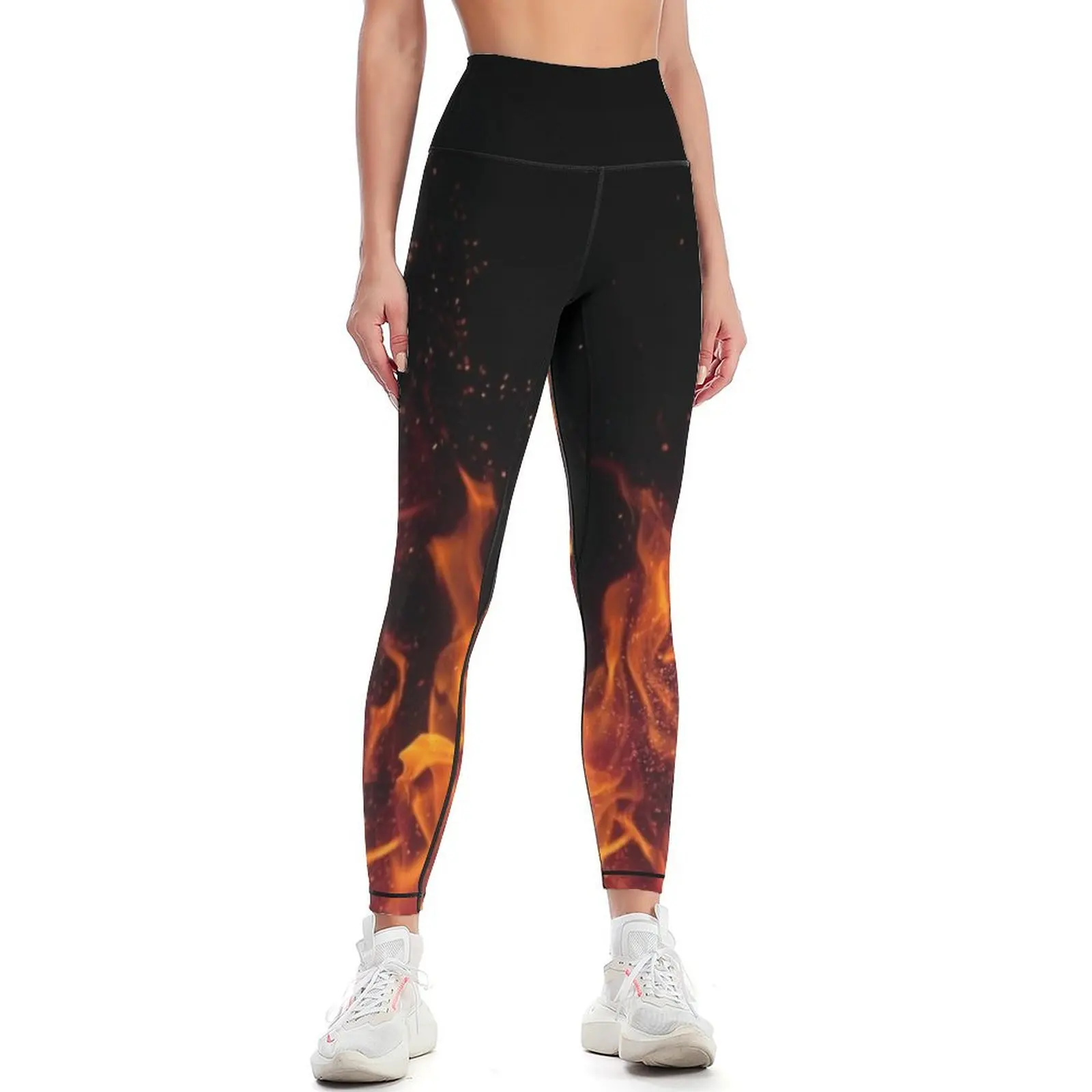 

Orange flaming fire Leggings Fitness's gym clothes Women's tights Women's pants joggers for Womens Leggings