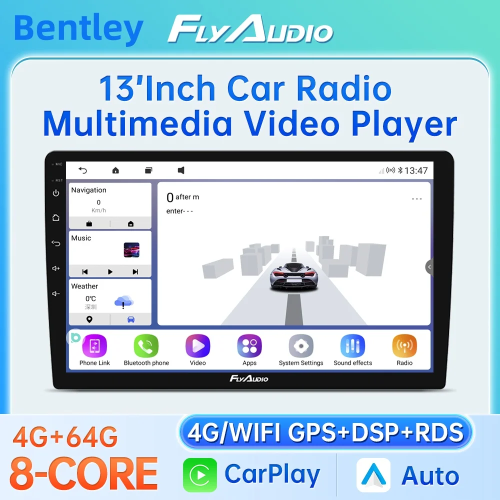 2din Android 13 Car Radio for BENTLEY Auto Radio 9/10/13 inch Universal Carplay Touch Screen Wireless 4G WIFI GPS Car Multimedia