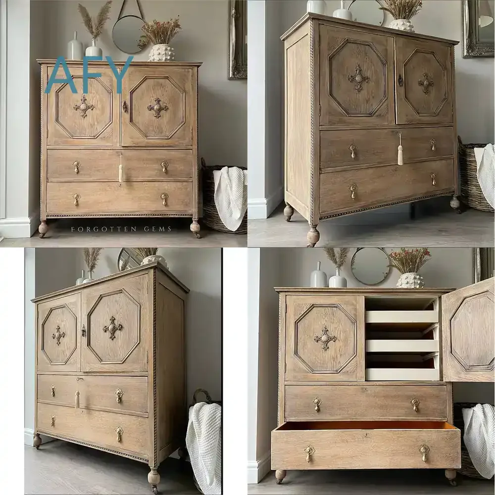 Rustic French Vintage Wooden Chest of Drawers for Entryway Hallway Shoe Storage Cabinet Antique Carved Buffet Sideboard for