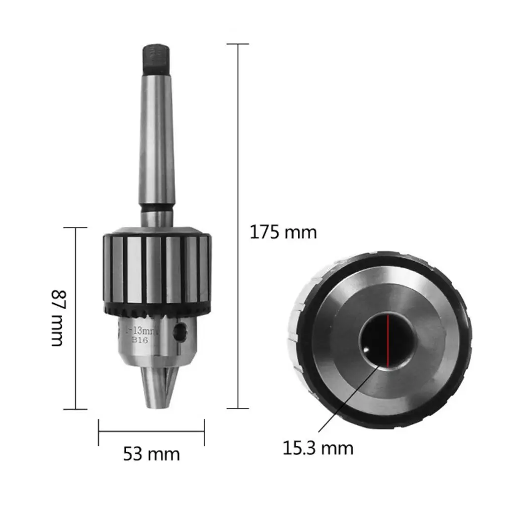 MT2 Keyless Drill Chuck Adapter Carbon Steel 1-13mm Self Tighten Precision Accessory for Lathe Drill Use