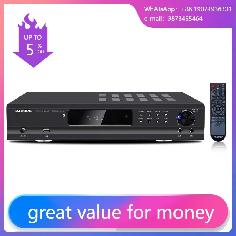 

5.1 Home Theater 6-Channel Hi-Fi Power Amplifier BT AV Karaoke Subwoofer Audio Home Speaker System