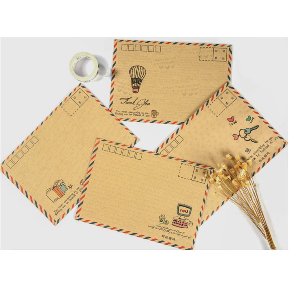 Imagem -04 - Kraft Vintage Envelopes Clássicos Correio Aéreo b6 Mini Envelopes Postar Foto Carta Presentes Armazenamento Escritório Material Escolar Aleatório Pcs