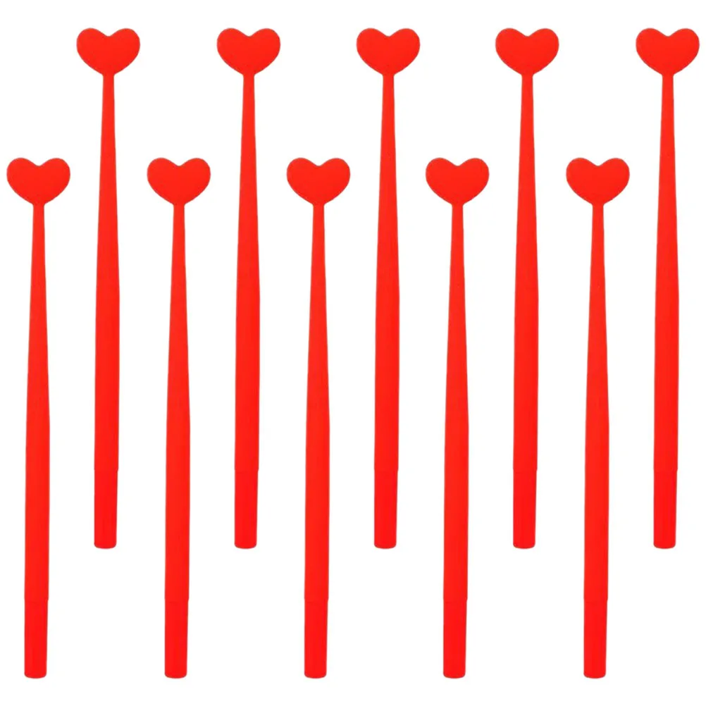 

10 Pcs Heart Shake Pen Shape Love Cartoon Unique Pens Writing Journal for Women Shaped Pense Cute Office