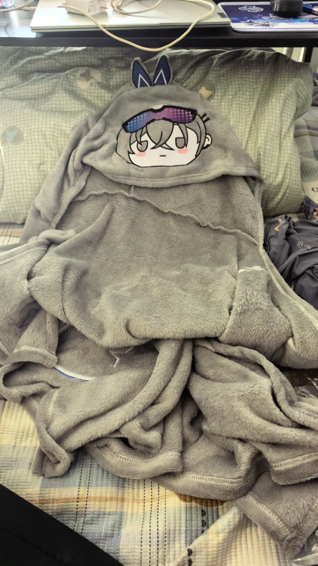Silver Wolf Honkai Star Rail Plush, Cape Blanket Hooded Poncho Fleece Cloak, Soft Warm Shawl Anime Cosplay Gift, For Adults Girl