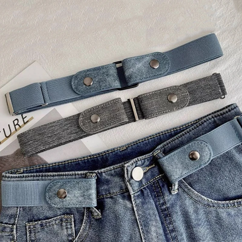 

Buckle-Free Waist Belt For Jeans Pants No Buckle Stretch Elastic Waist Belt For Women Men No Hassle Belt