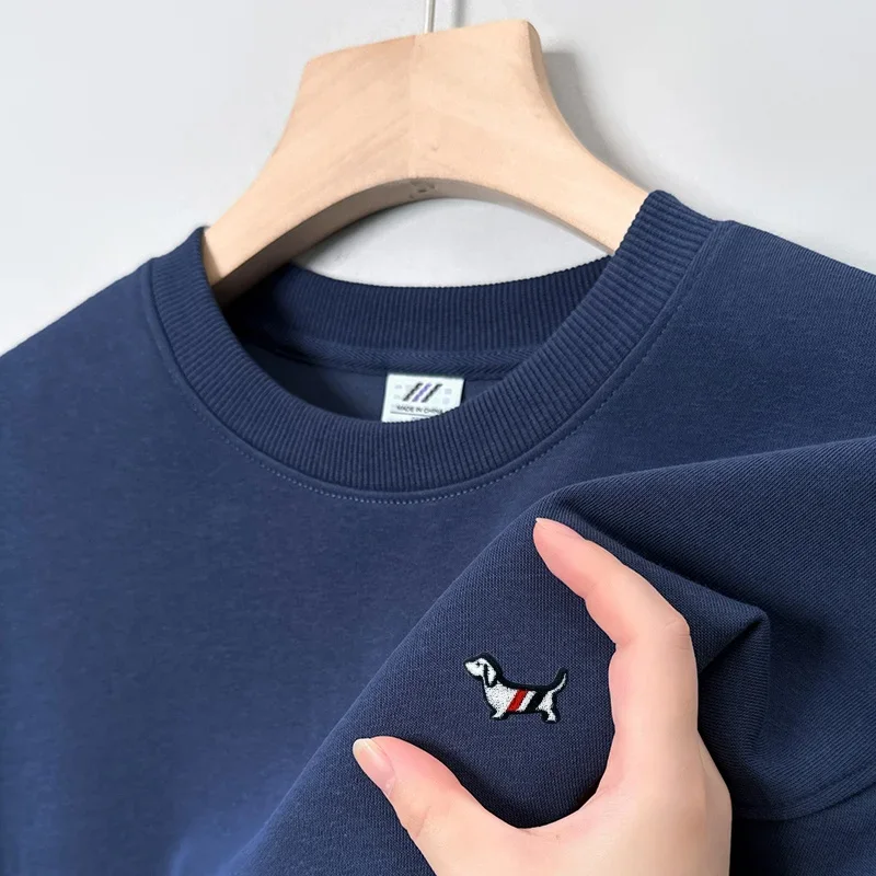 

Original Quality Men's 100Cotton O-Neck Long Sleeve Hoodie Autumn Winter New Arrival Dog Print Thicken Business Leisure Menswear