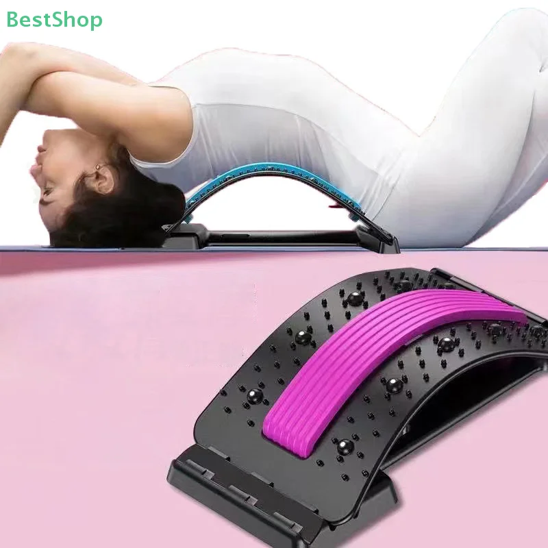 

☆Back Spine Stretcher Lumbar Magnetic Back Massage Muscle Relax Stretcher Support Pain Relief
