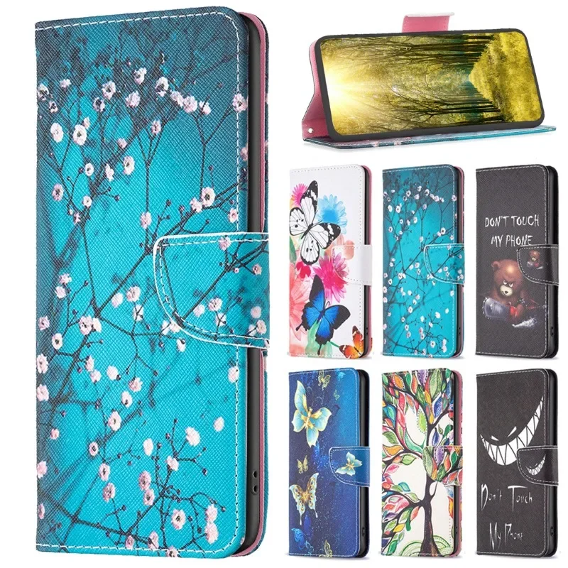 

Oppo Reno 12 Reno12 Pro Plum Blossom Case for Realme 12 Pro Plus 11 11X C61 C63 Magnetic Painted Flip Leather Wallet Phone Cover