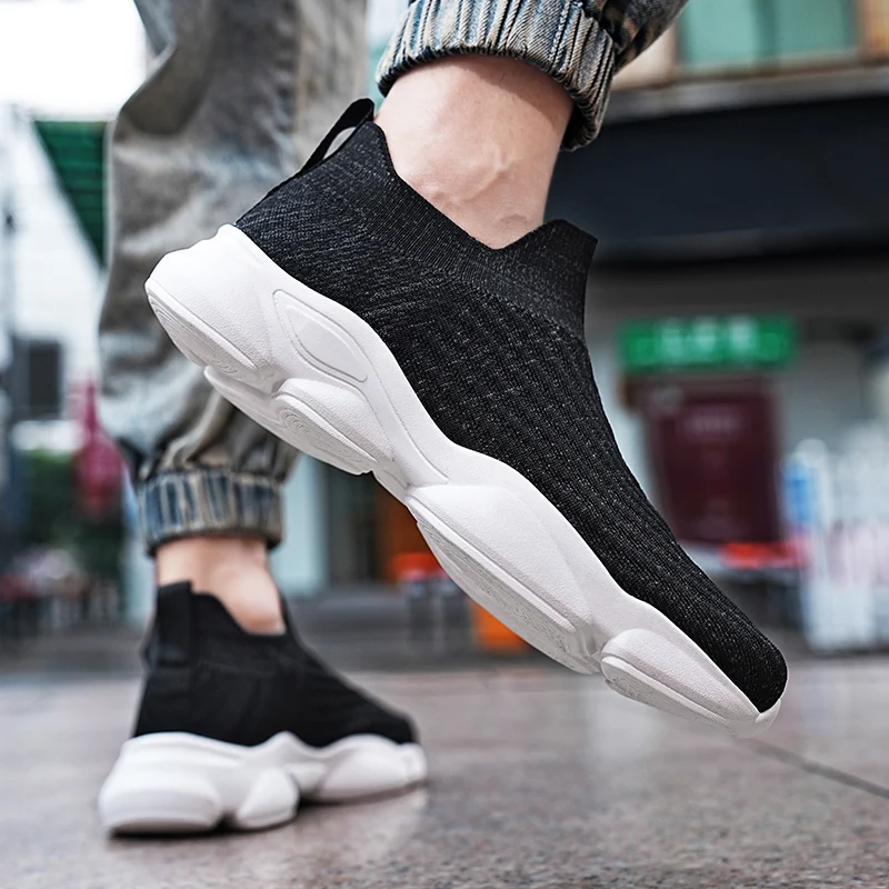 Hot Selling New Men'S Casual Shoes With Fly Woven Mesh Lightweight And Breathable Sports Shoes Daily Outdoor Walking Shoes