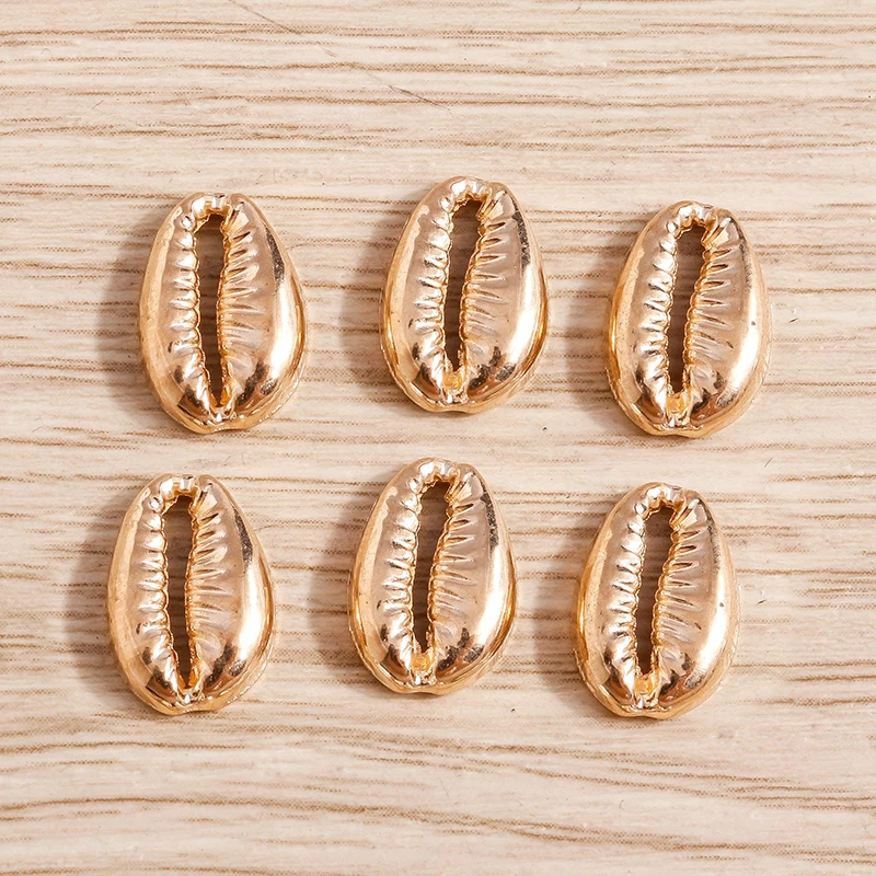 Tusember 50 Stück 9*14mm Legierung Goldfarben Metall Muschel-Anhänger Charms für Strand-Halsketten Ohrringe Handgemachten Schmuck DIY Handwerk – Detail 9