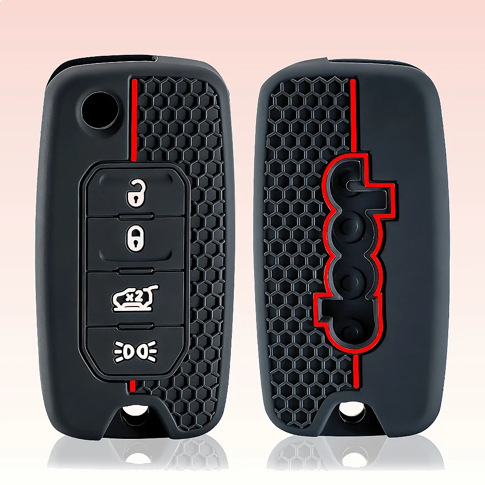 Silicone Car Remote Key Fob Cover Case for Jeep Cherokee Compass Renegade Dodge Journey