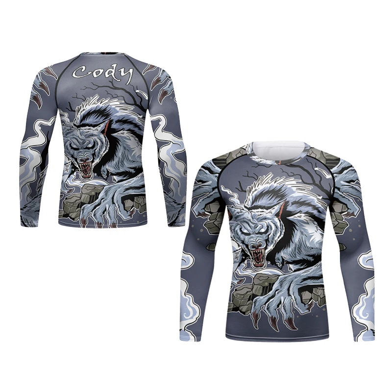 Cody Lundin Strong Stretch Mma Bjj Rash Guard Shirts For Men’S No Gi Kimono Jiu-Jitsu Kickboxing Muay Thai Fighting Long Sleeve