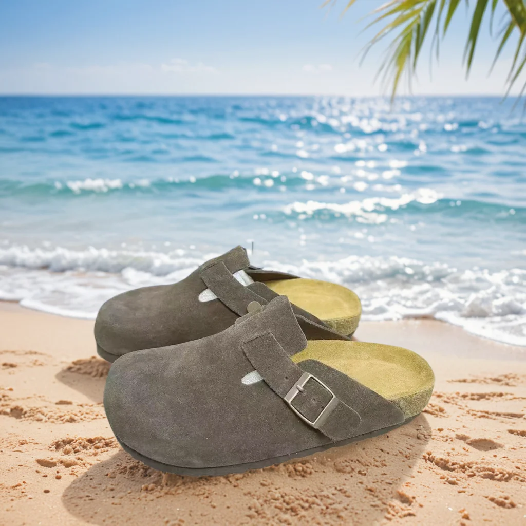 

Новые модные кожаные женские сабо, мужские шлепанцы на платформе, ретро-кроссовки, удобная пляжная обувь с противоскользящей подошвой