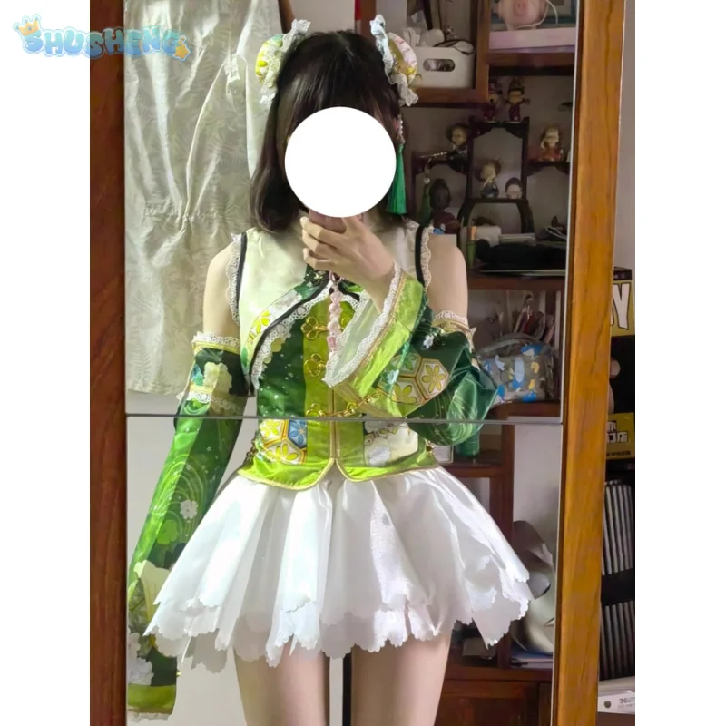 

Anime LoveLive! Hanayo Koizumi Cosplay Costume Women's Chinese cheongsam vest bracelet headband socks set Halloween sweet dress