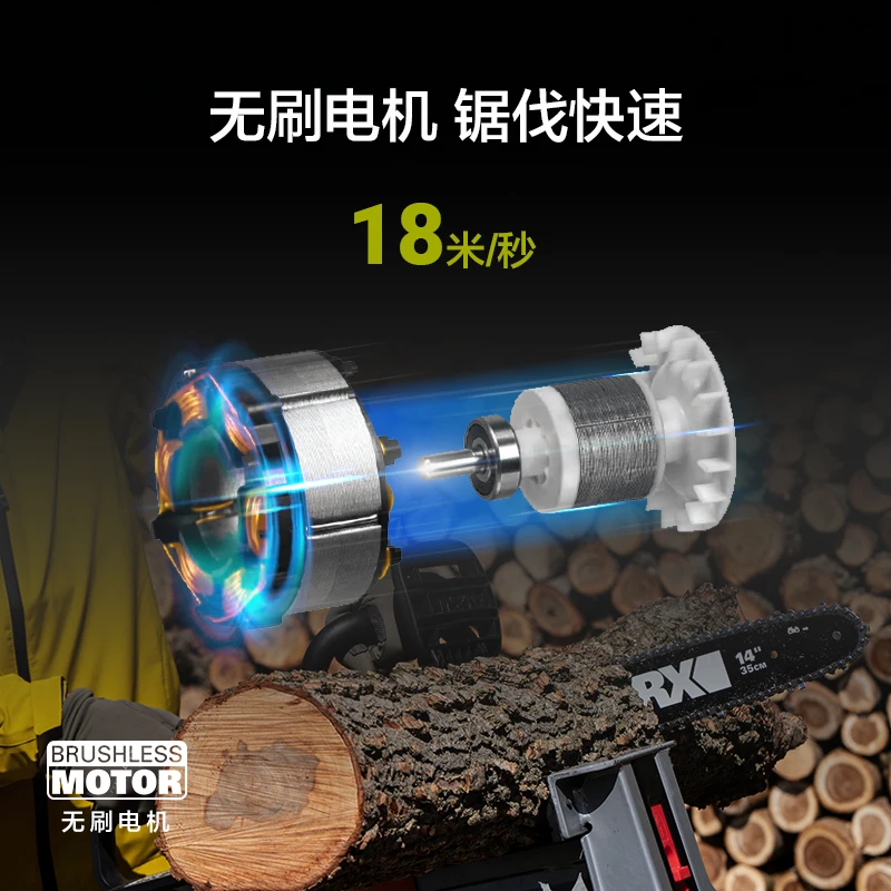 Worx Rechargeable Chainsaw WD384 Lithium Battery Large Capacity Logging Saw Electric Chain Saw Household Small Handheld