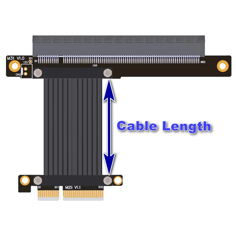 

PCI-E 4.0 X4 To X16 Extension Cable Riser Cable Pcie X4 64G/Bps Adapter Cable For RTX3090 Rx6800xt Graphics 10CM