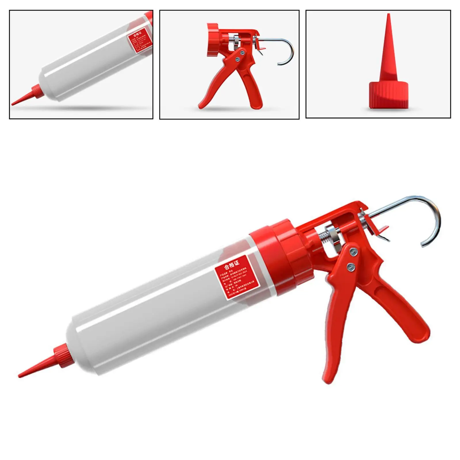 

Sausage Caulk Tool 650ml Comfortable Grip Application Tool Effort Saving Lightweight for Glue Silicone Epoxy Polyurethane Window