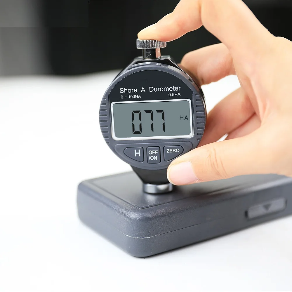 Shore A/C/D Hardness Tester Tire Plastic Rubber Test Tool Digital Durometer LCD Display 0-100HA (No Battery)